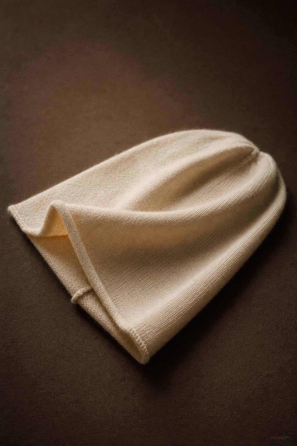 Oslo Cashmere Knit Beanie — Beige, studio product shot