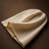 Oslo Cashmere Knit Beanie — Beige, studio product shot