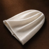 Oslo Cashmere Knit Beanie — White, studio product shot