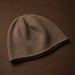 Oslo Cashmere Knit Beanie — Camel, studio product shot