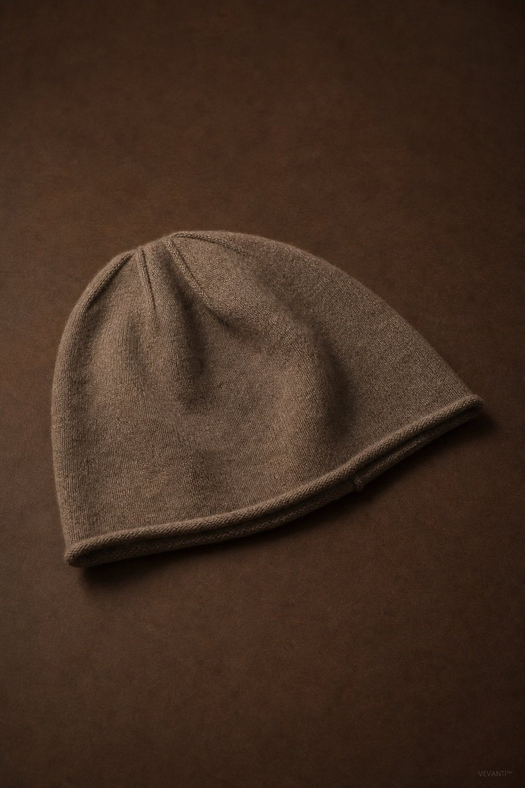 Oslo Cashmere Knit Beanie — Camel, studio product shot