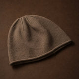 Oslo Cashmere Knit Beanie — Camel, studio product shot