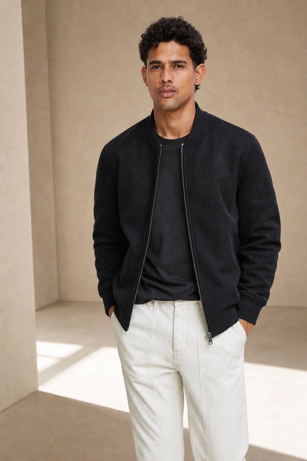Sable Suede Jacket — Black, banana_republic product shot