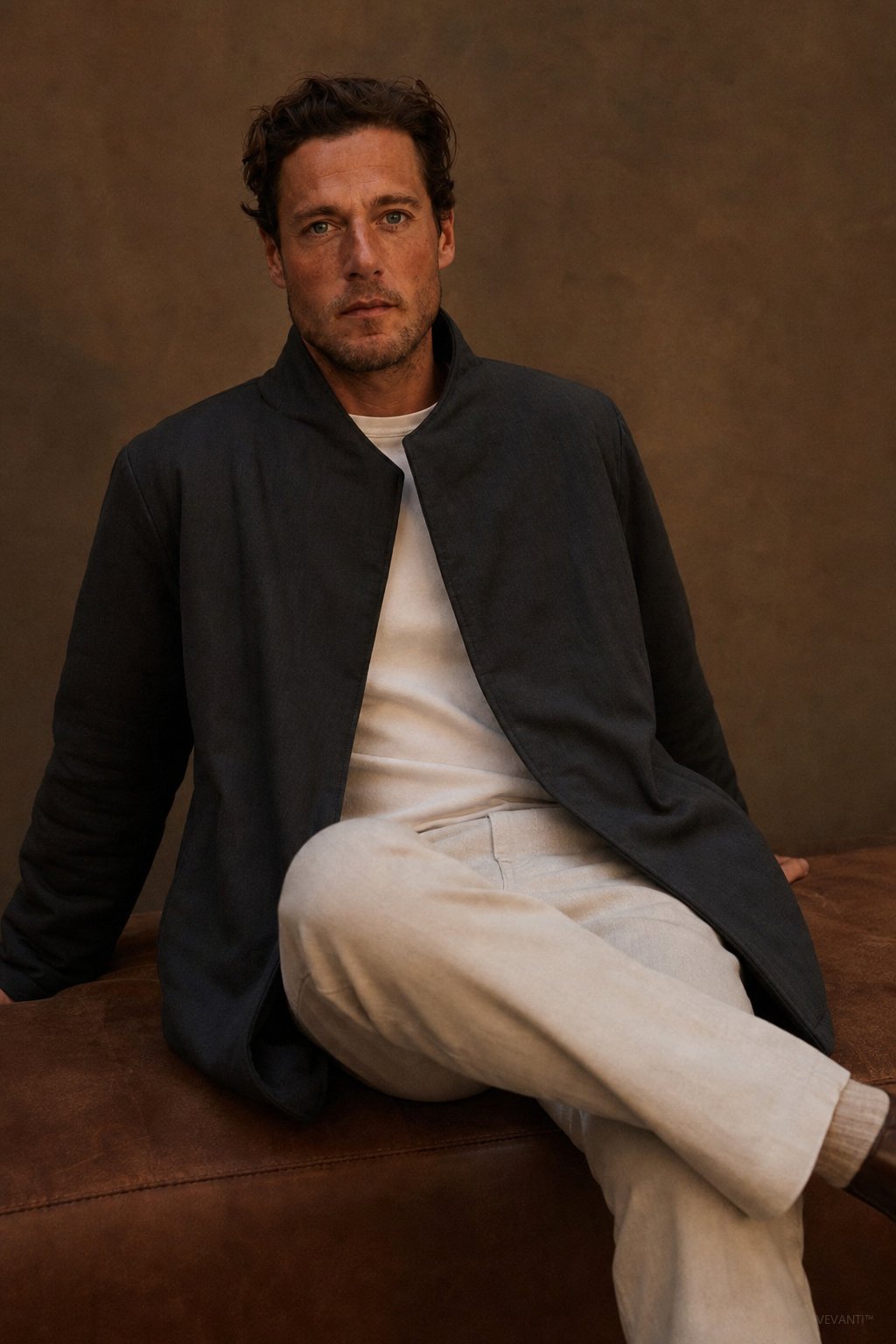 Sakura Padded Overcoat — Black, br_espresso product shot