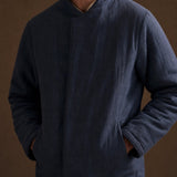 Sakura Padded Overcoat — Navy, br_espresso product shot
