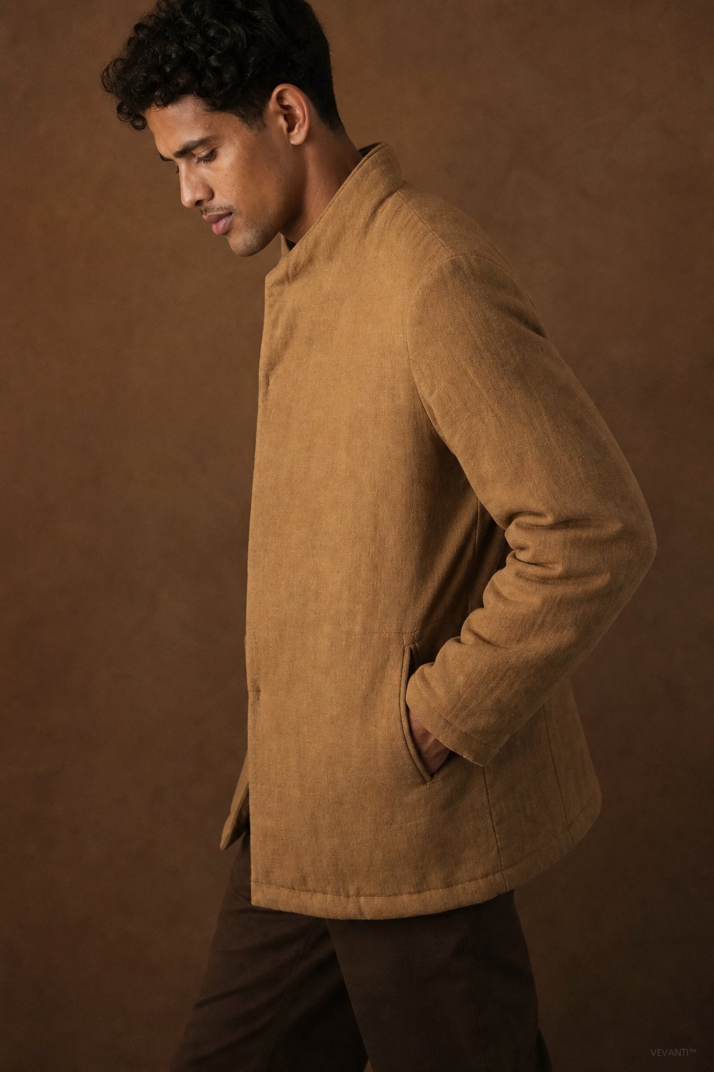 Sakura Padded Overcoat — Camel, br_espresso product shot