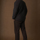 Sakura Padded Overcoat — Black, br_espresso product shot