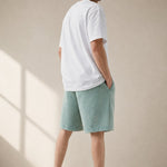 Sakura Summer Shorts — Grass, studio product shot