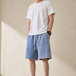 Sakura Summer Shorts — Sky, studio product shot
