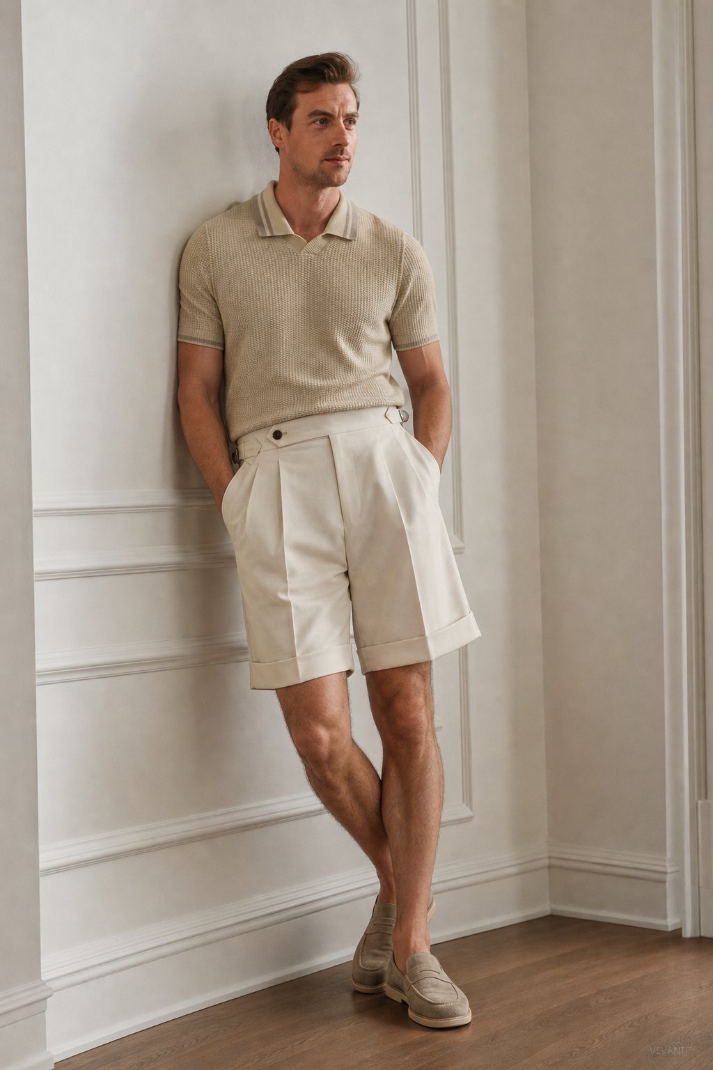 Saville Cotton Shorts — White, banana_republic product shot