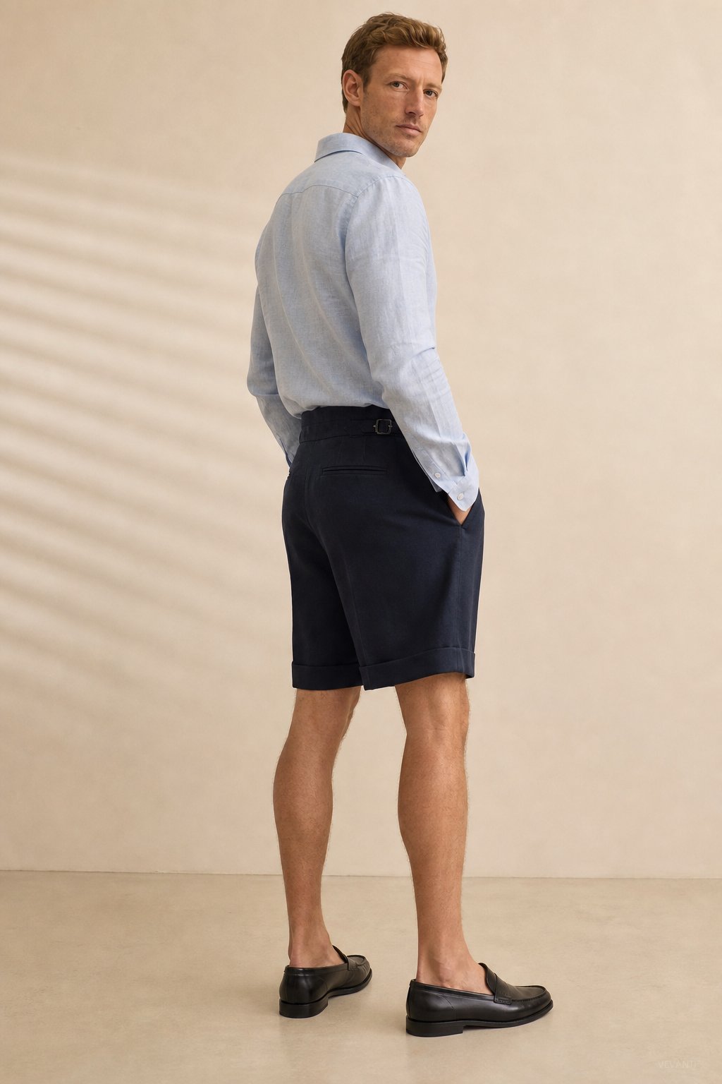 Saville Cotton Shorts — Black, banana_republic product shot