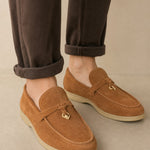 Shaffer Cow Suede Loafers — Brown, banana_republic product shot