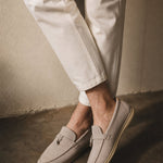 Shaffer Cow Suede Loafers — Crème, banana_republic product shot