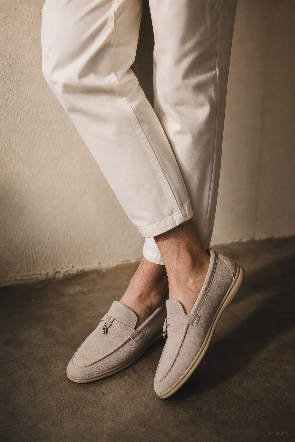 Shaffer Cow Suede Loafers — Crème, banana_republic product shot