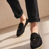 Shaffer Cow Suede Loafers — Black, banana_republic product shot