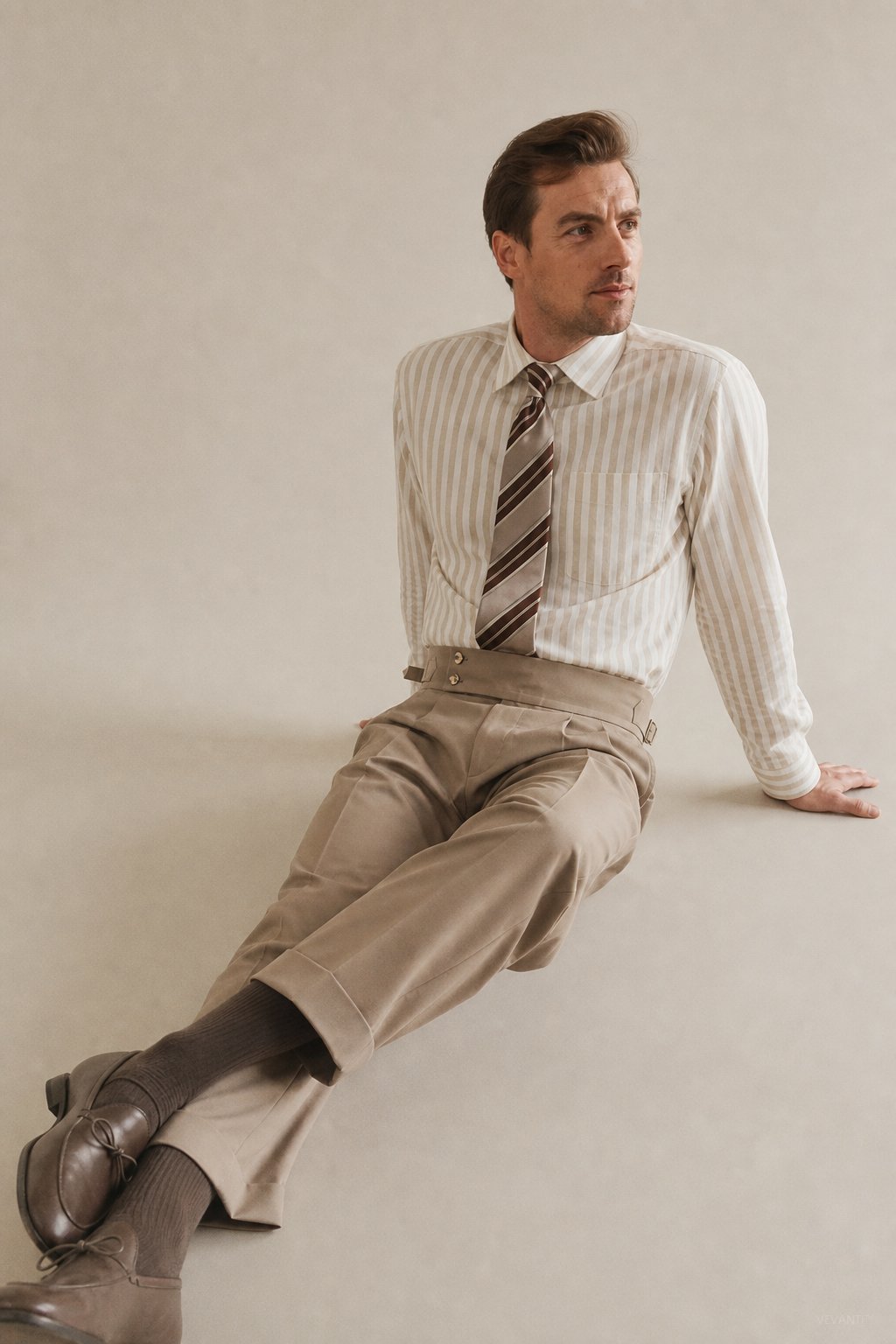 Sorrento Tailored Trousers — Khaki, banana_republic product shot