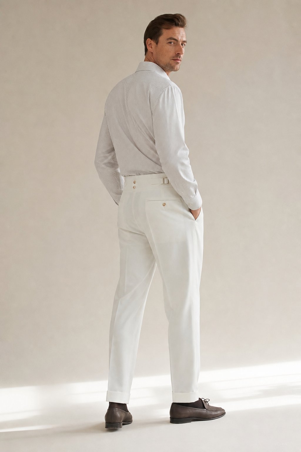 Sorrento Tailored Trousers — White, banana_republic product shot