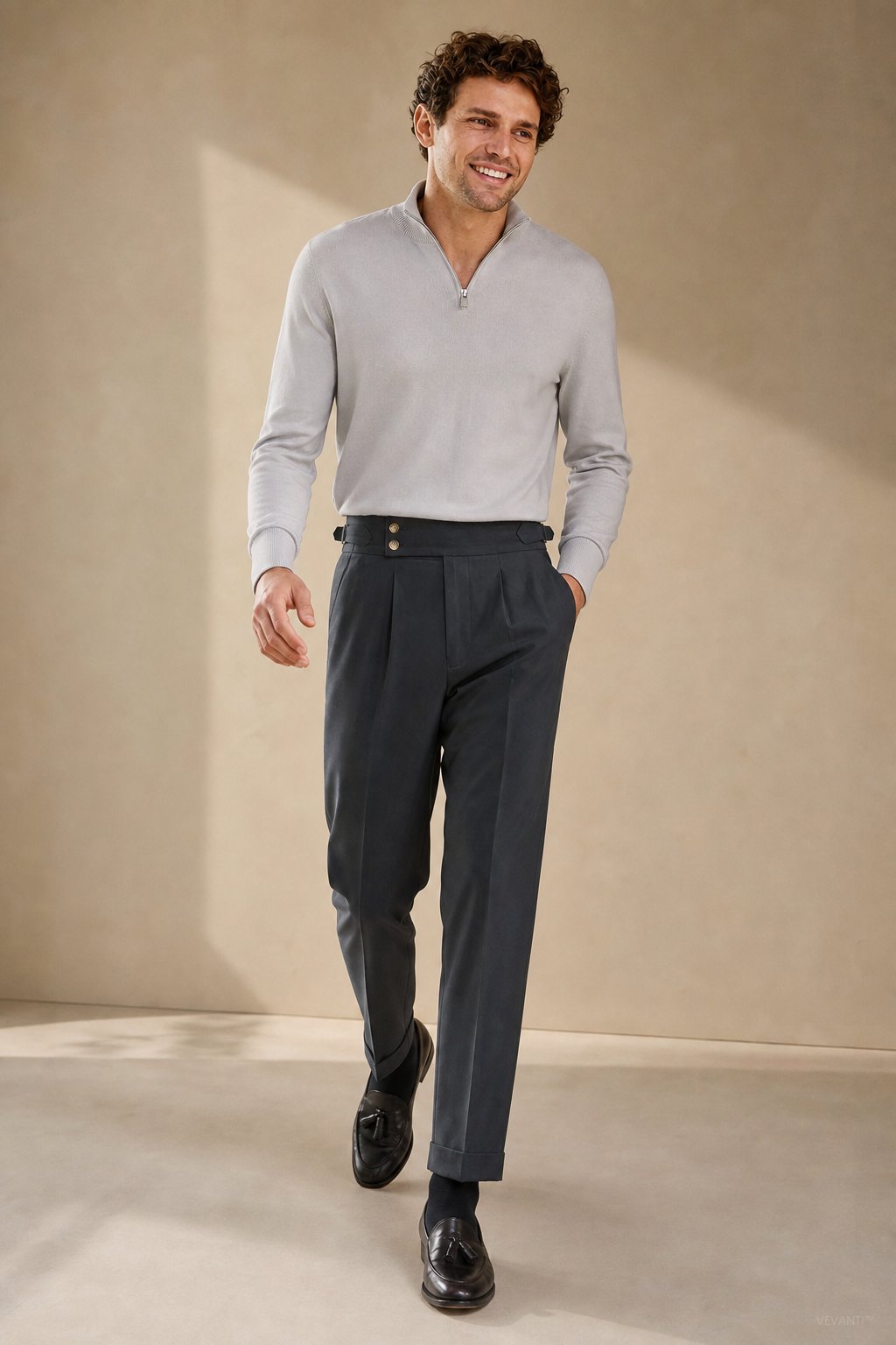 Sorrento Tailored Trousers — Gray, banana_republic product shot