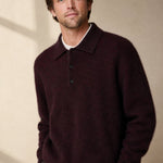 Sorrento Wool Polo Sweater — Burgundy, banana_republic product shot