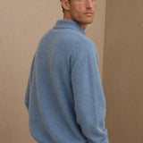 Sorrento Wool Polo Sweater — Blue, banana_republic product shot