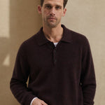 Sorrento Wool Polo Sweater — Burgundy, banana_republic product shot