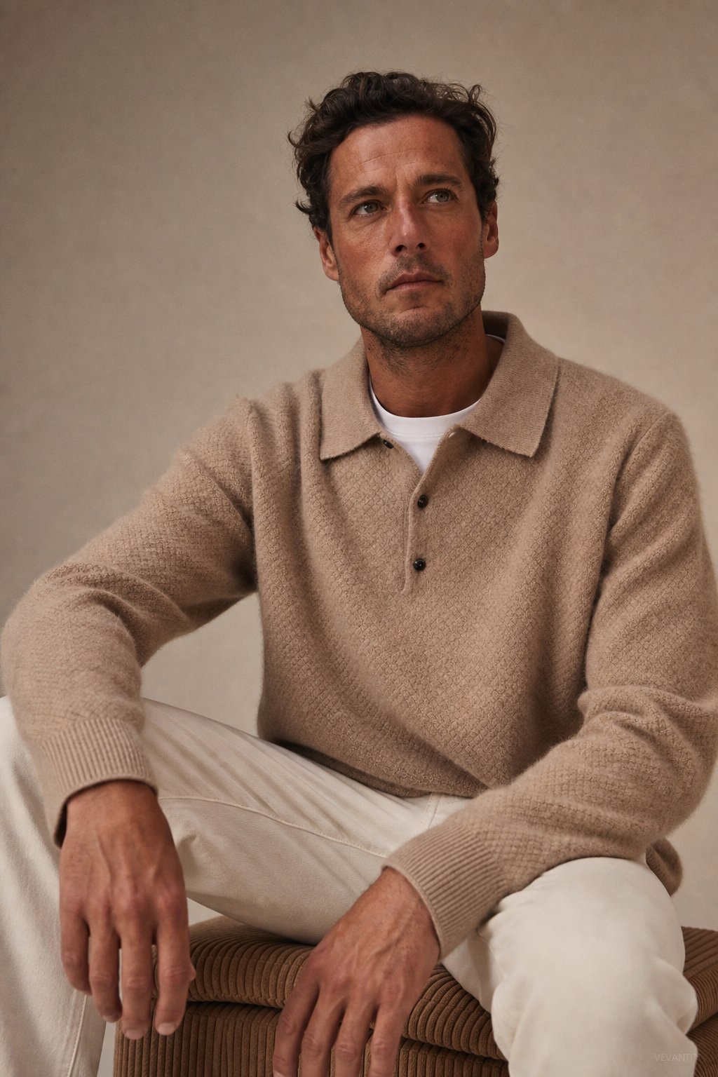 Sorrento Wool Polo Sweater — Camel, banana_republic product shot