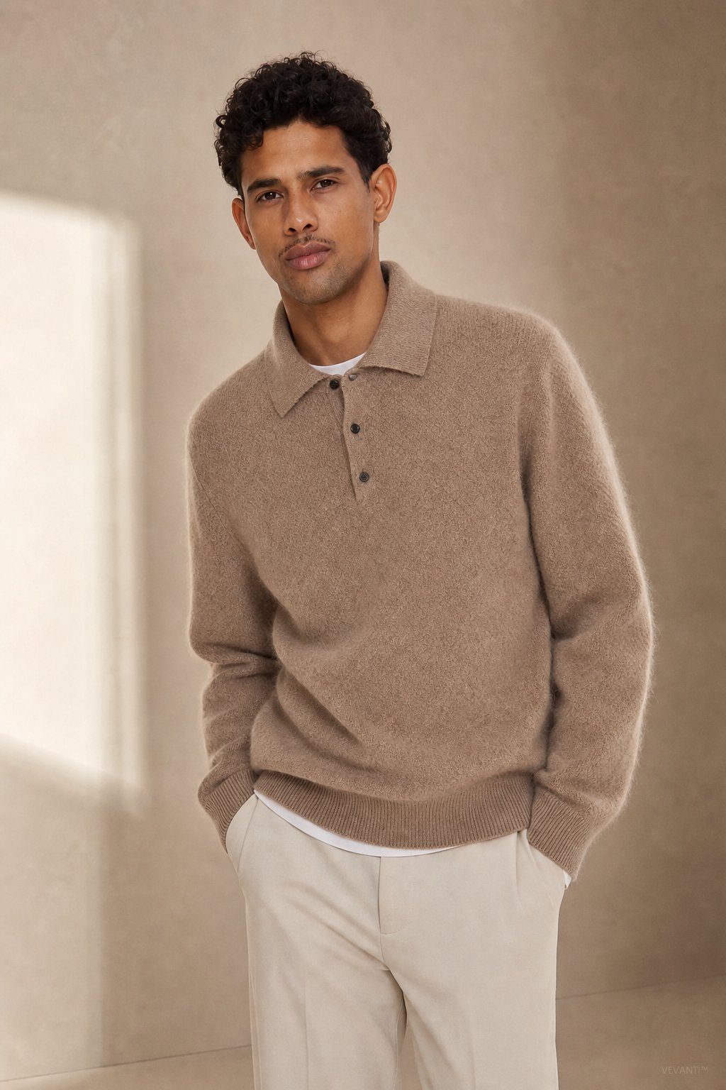 Sorrento Wool Polo Sweater — Camel, banana_republic product shot