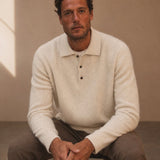 Sorrento Wool Polo Sweater — Beige, banana_republic product shot