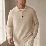 Sorrento Wool Polo Sweater — Beige, banana_republic product shot