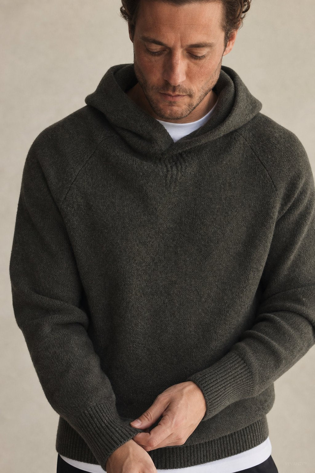 The Men's Classic Hooded Knit — Forest, banana_republic product shot