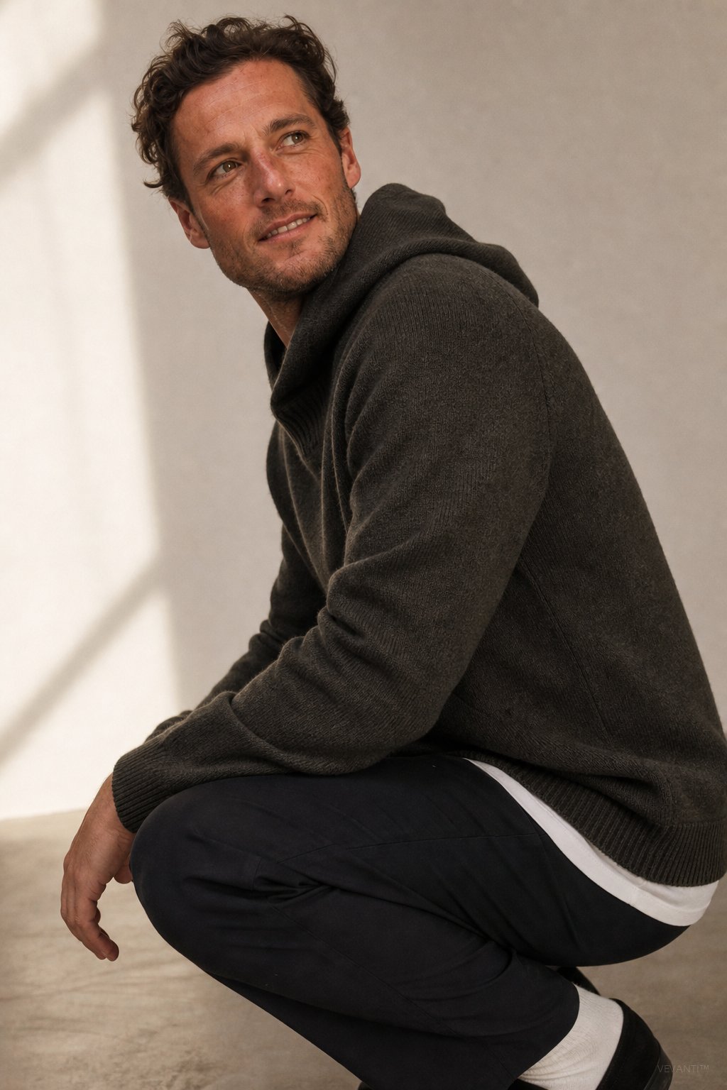 The Men's Classic Hooded Knit — Forest, banana_republic product shot
