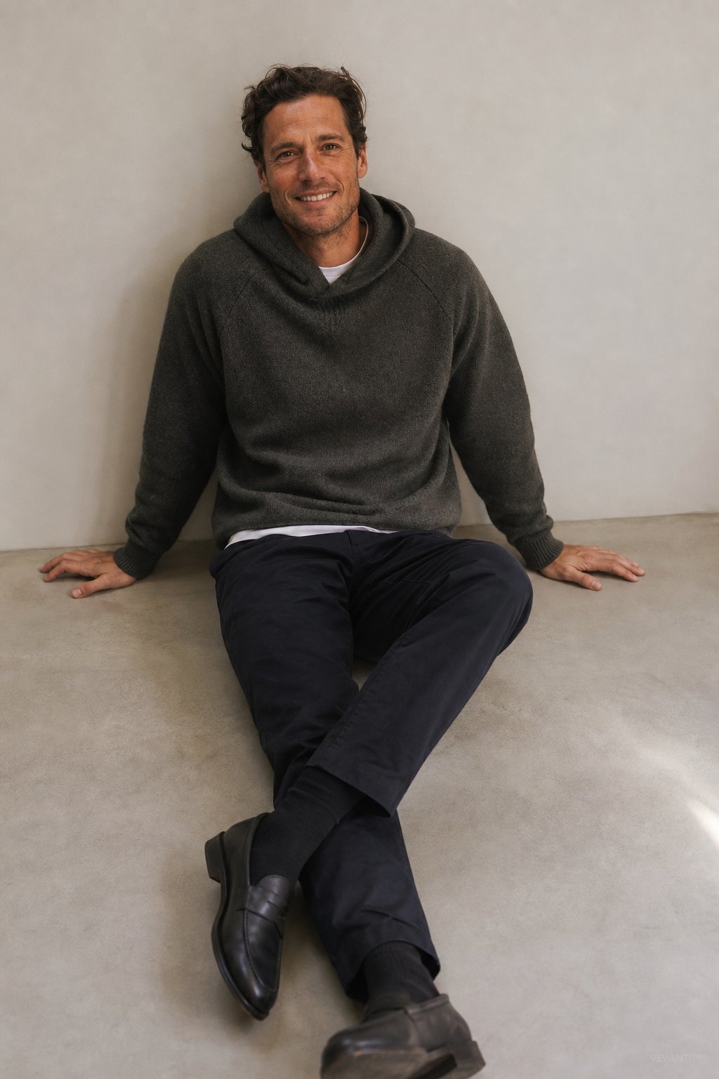 The Men's Classic Hooded Knit — Forest, banana_republic product shot