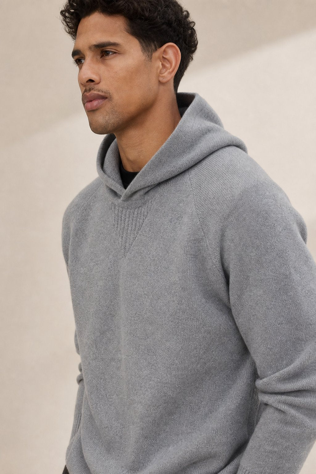 The Men's Classic Hooded Knit — Gray, banana_republic product shot