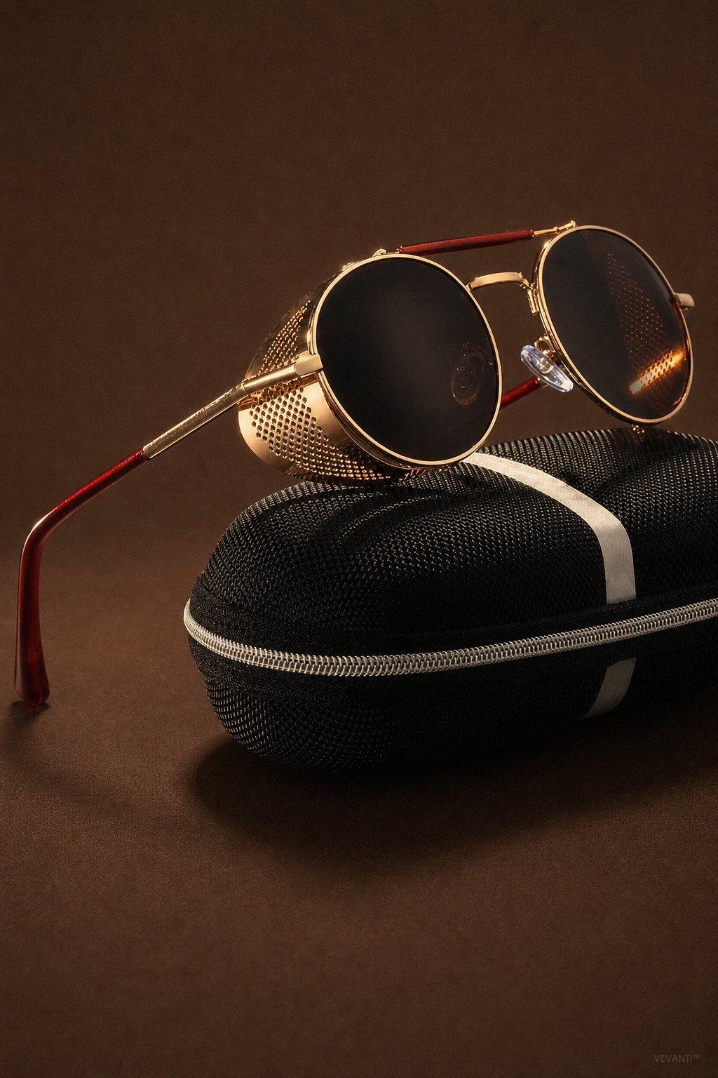 Tubarão Polarized Aviators — Gold, br_espresso product shot