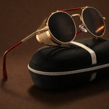 Tubarão Polarized Aviators — Gold, br_espresso product shot