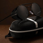 Tubarão Polarized Aviators — Pitch Black, br_espresso product shot