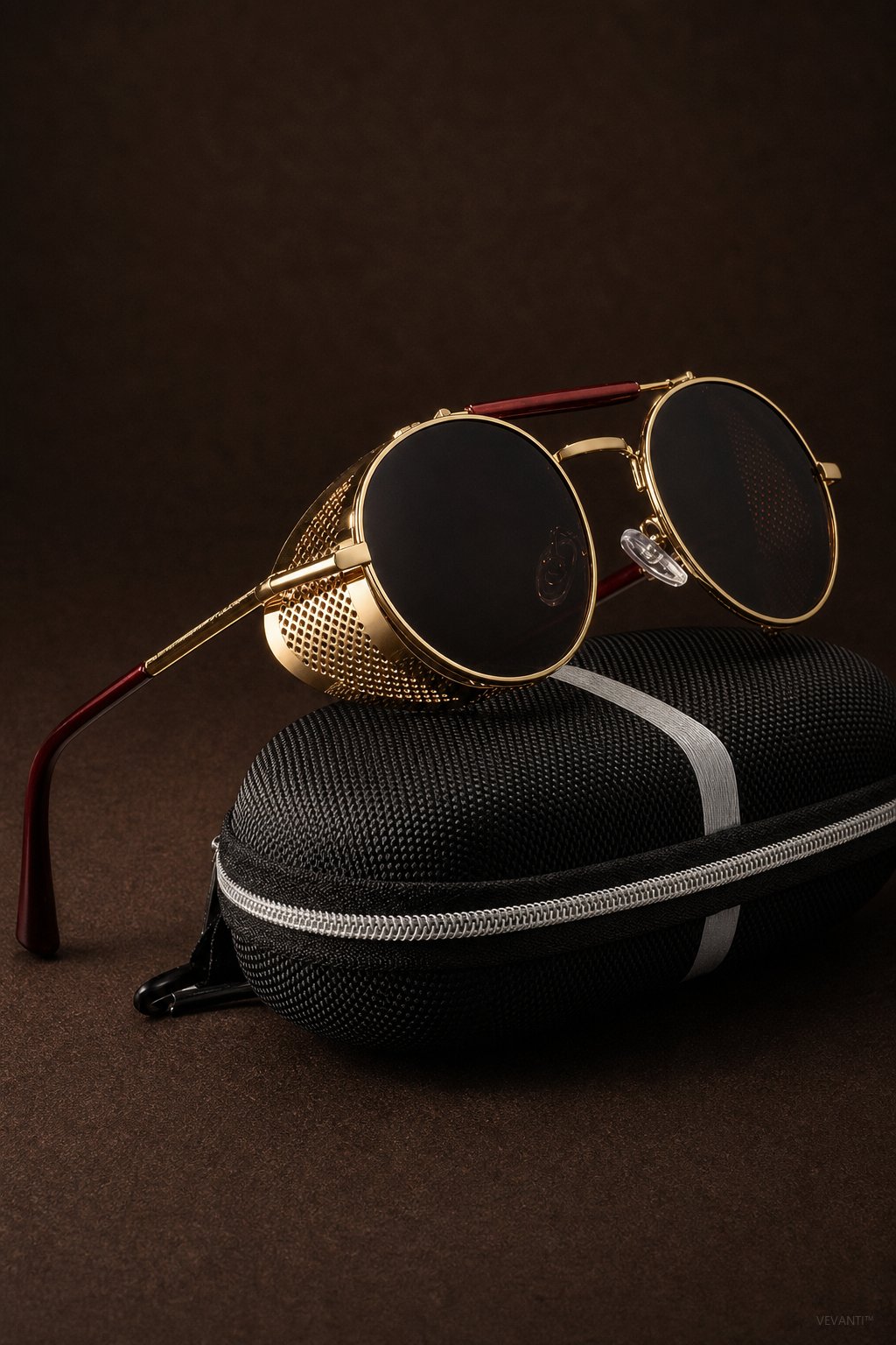 Tubarão Polarized Aviators — Gold, br_espresso product shot