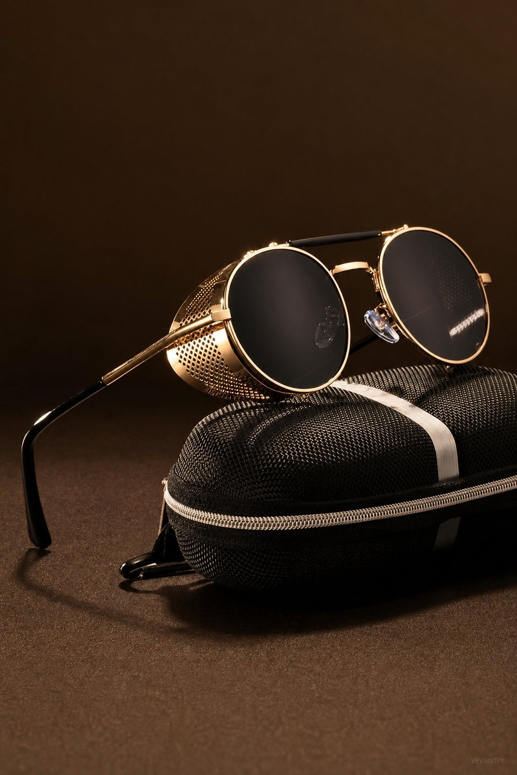 Tubarão Polarized Aviators — Gold Gray, br_espresso product shot