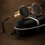 Tubarão Polarized Aviators — Gold Gray, br_espresso product shot