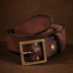 Vintage Cowhide Belt — Brown, br_espresso product shot