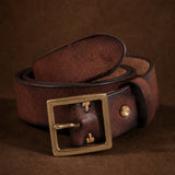 Vintage Cowhide Belt — Brown, br_espresso product shot