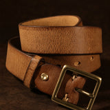 Vintage Cowhide Belt — Tan, br_espresso product shot
