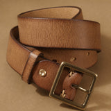 Vintage Cowhide Belt — Tan, br_espresso product shot