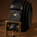 Vintage Cowhide Belt — Black, br_espresso product shot