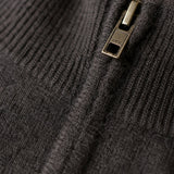 Warwick Zip Cardigan — Charcoal, br_espresso product shot