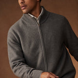 Warwick Zip Cardigan — Grey, br_espresso product shot