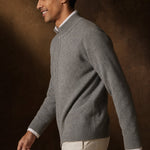 Warwick Zip Cardigan — Grey, br_espresso product shot