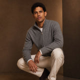 Warwick Zip Cardigan — Grey, br_espresso product shot