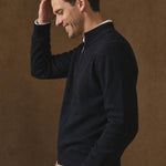 Warwick Zip Cardigan — Navy, br_espresso product shot