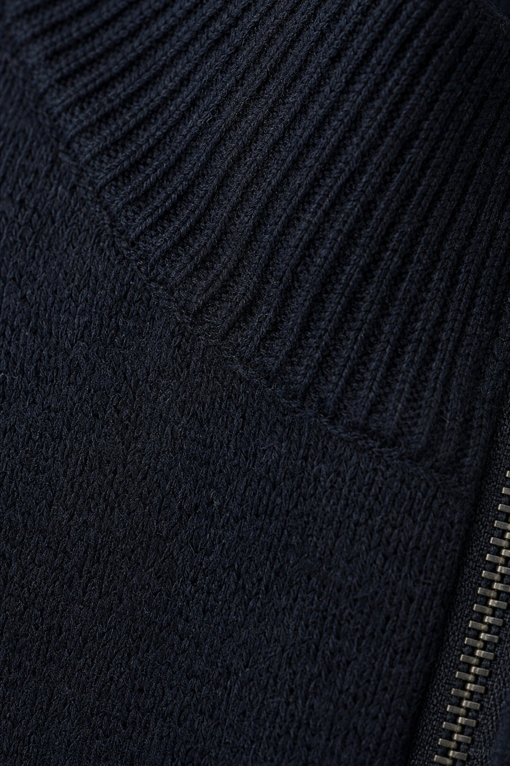 Warwick Zip Cardigan — Navy, br_espresso product shot